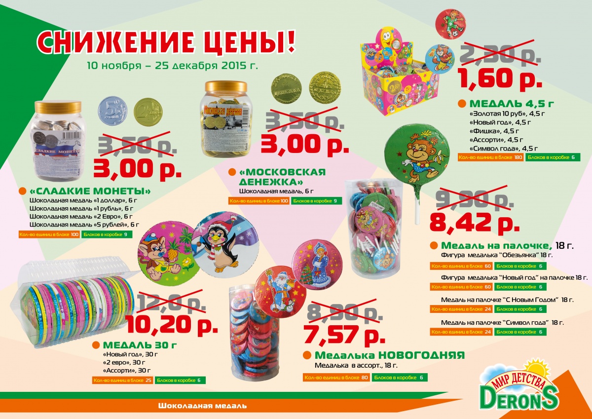 Акция! Снижение цены на медали!